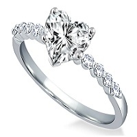 heart shaped diamond solitaire ring