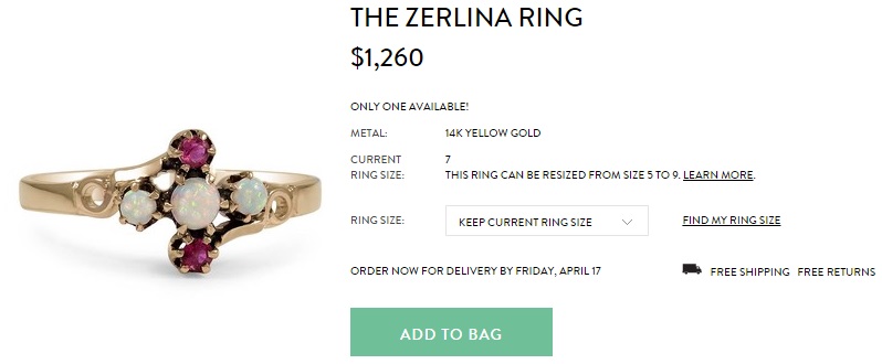 维拉多时代的zerlina戒指